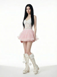 Sweetheart Fluffy Pompom Tall Boots, view 2
