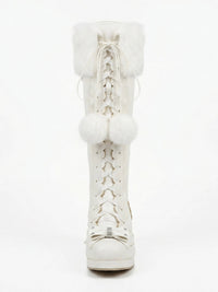Sweetheart Fluffy Pompom Tall Boots, view 4