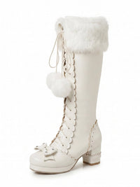 Sweetheart Fluffy Pompom Tall Boots, view 5