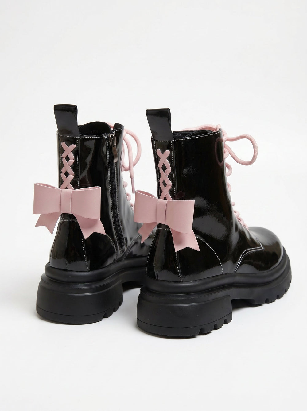 Pink Patent Leather Ankle Boots, view 2