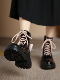 Pink Patent Leather Ankle Boots, view 4