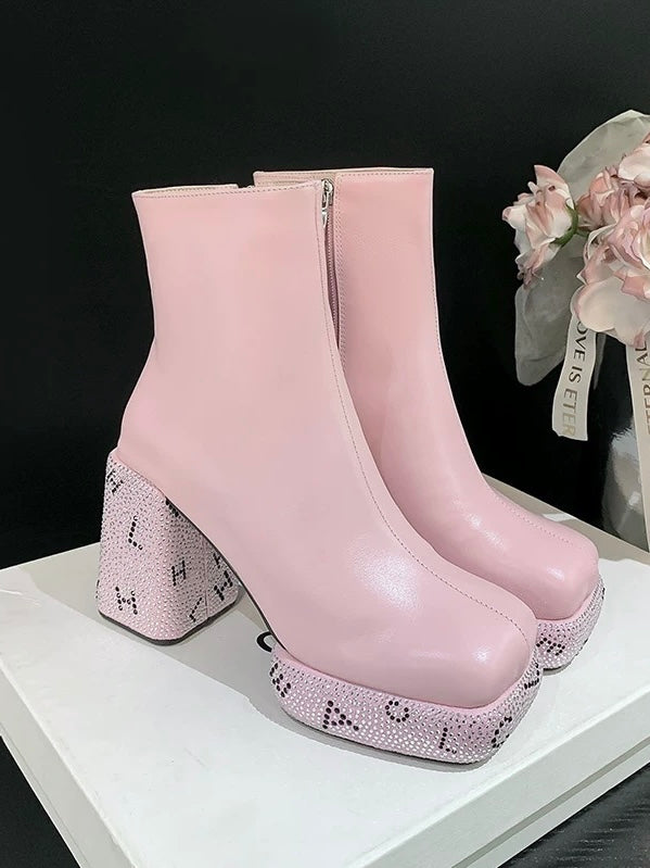 Sparkly Rhinestone Princess Platform Booties, view 2