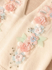 Dreamy Floral Applique Knit Halter Top, view 5
