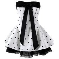 Polka Dot Dream Mini Dress in Black & White, view 4