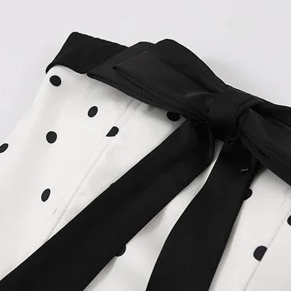 Polka Dot Dream Mini Dress in Black & White, view 5